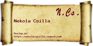 Nekola Csilla névjegykártya